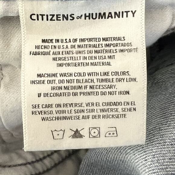 Citizens Of Humanity Jeans 28 Olivia Crop Blue Denim High Rise Slim Button Fly - Picture 7 of 13